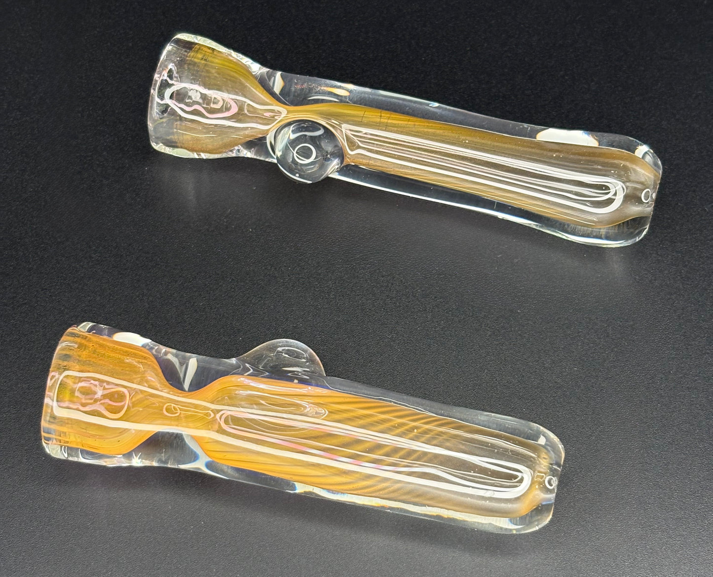 Scalloped Chillum - Silver and Gold Fume (Standard)
