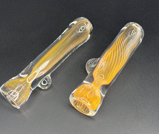 Scalloped Chillum - Silver and Gold Fume (Standard)